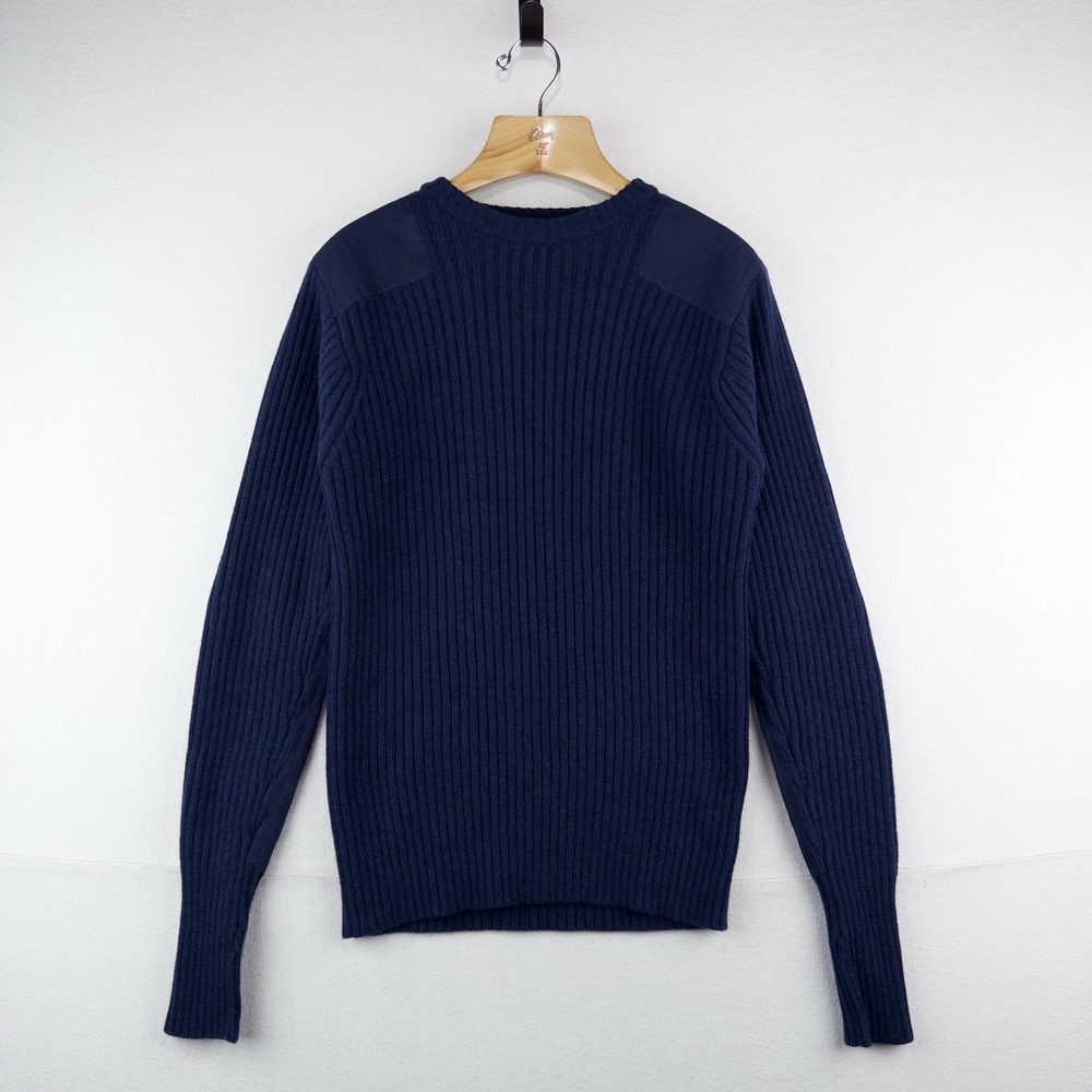L.L. Bean Commando Merino Lambs Wool Crew Neck Sweater Navy Blue Men's XL